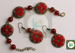 گوشواره سوزن دوزی شده نورا