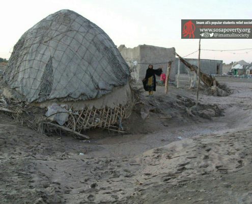 سیل روستای میانبازار، از توابع روستای باغباغون، بخش جلگه (چاه هاشم)، شهرستان دلگان